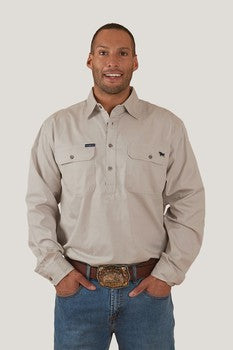 Ringers Western Boss Mens Half Button Work Shirt