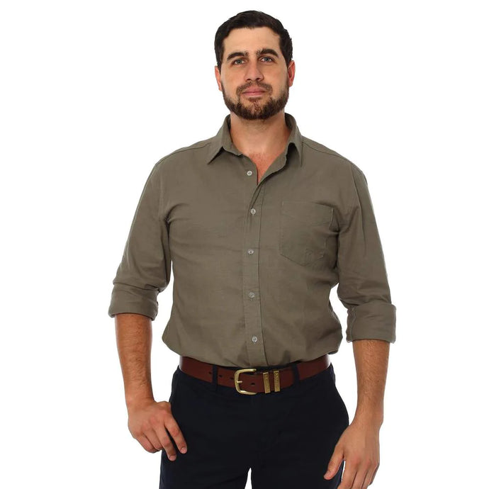 Ringers Western Nelson Mens Stretch Linen Cotton Dress Shirt