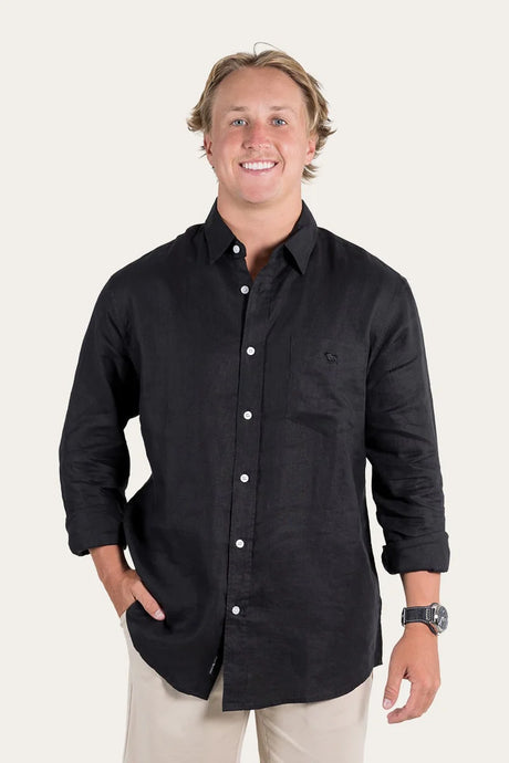 Ringers Western Glenmorgan Mens Relaxed Linen Dress Shirt