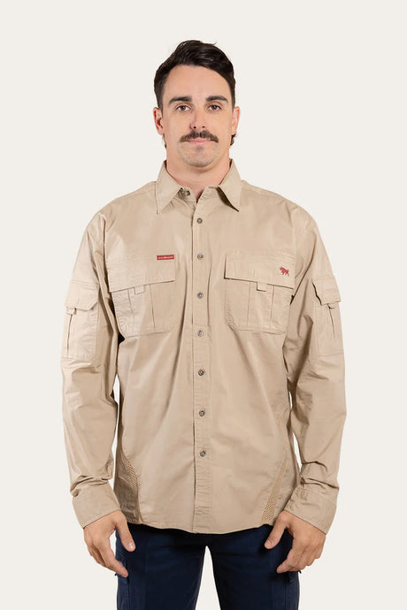 Ringers Western Pilbara Mens Rip Stop Full Button Work Shirt
