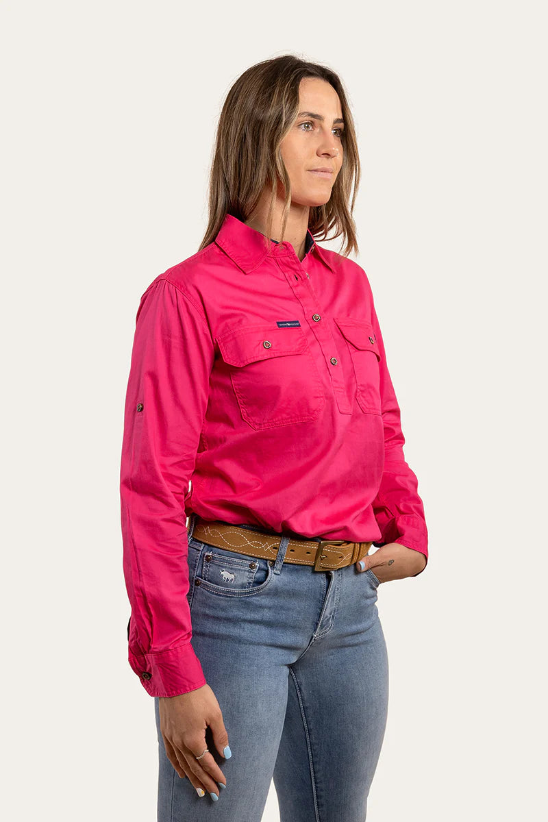 Ringers Western - Jules S/Sleeve Half Button Shirt - Mint main image 0
