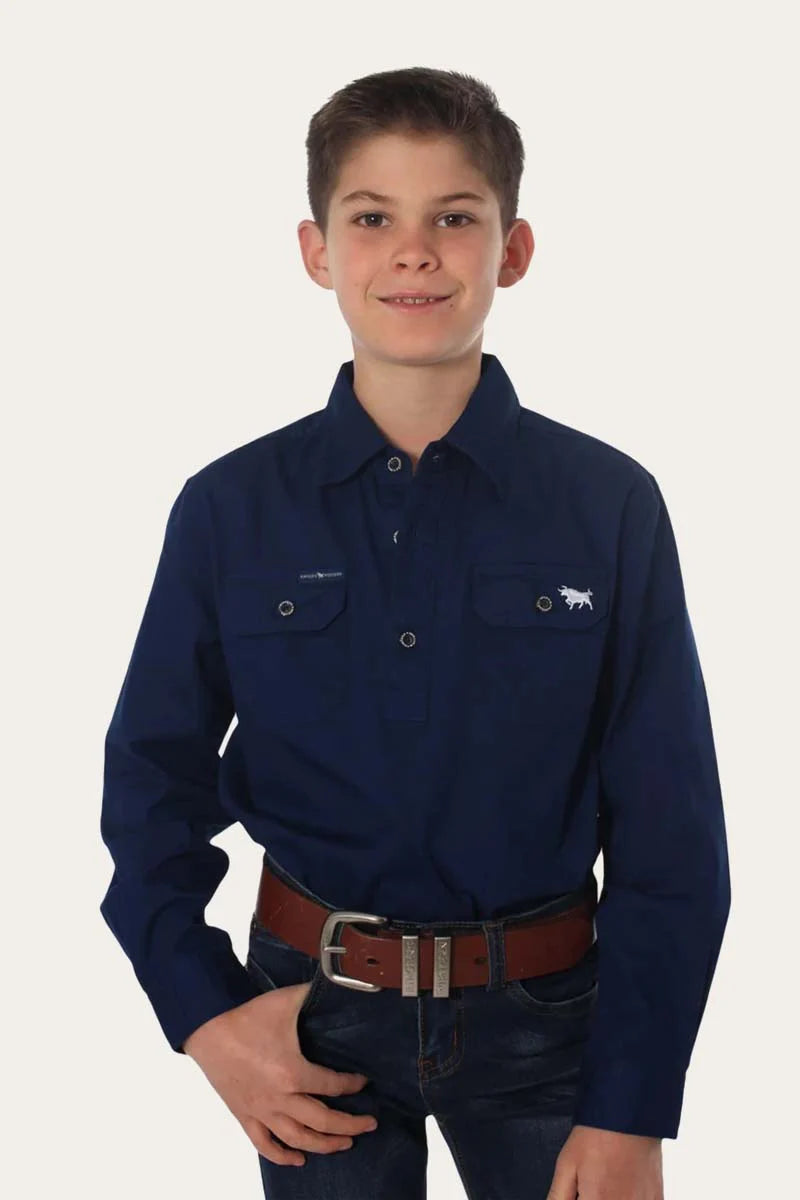 Load image into Gallery viewer, Ringers Western Ord River Kids Half Button Kids Work Shirt
