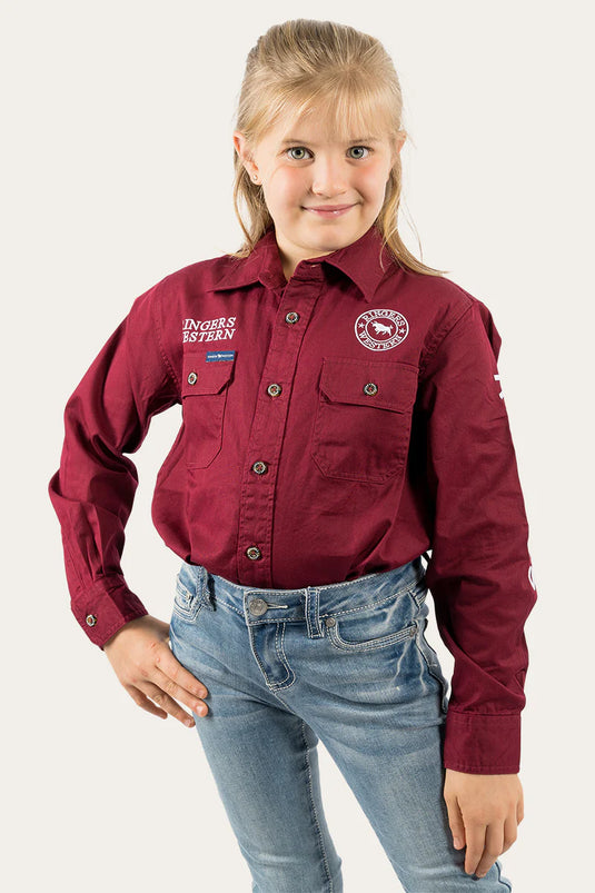 Ringers Western Jackaroo Kids LS Full Button Embroidered Workshirt
