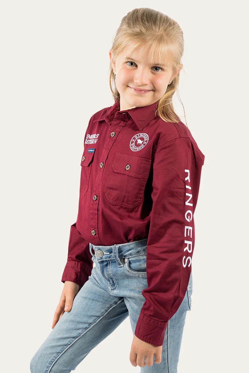 Ringers Western Jackaroo Kids LS Full Button Embroidered Workshirt