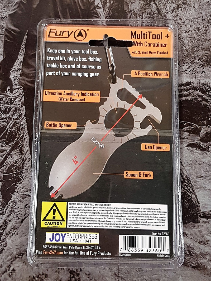 Load image into Gallery viewer, Fury Multitool with Caribiner Clip
