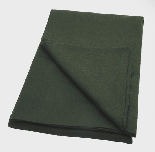85% Wool Olive Blanket – Heavy-Duty