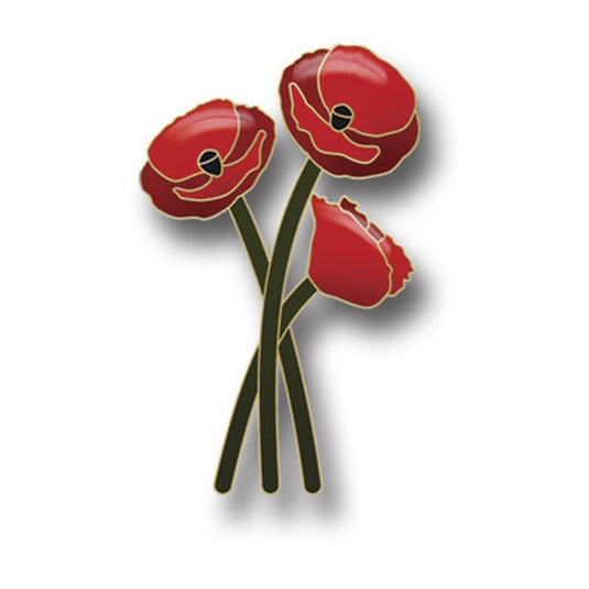 3 Stem Poppy Badge